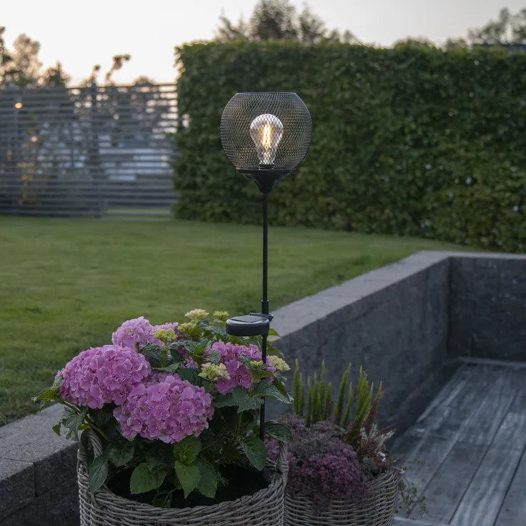 LED-Solarstab "Sunlight", schwarz, Metall