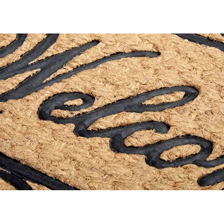 HANSE Home Fußmatte Gummi-Kokos Braided Classic Welcome Ornament, Türmatte, rechteckig, Höhe: 8 mm, Kokos, Gummi, Schmutzfangmatte, Outdoor, Rutschfest, Innen, Kokosmatte – Bild 4