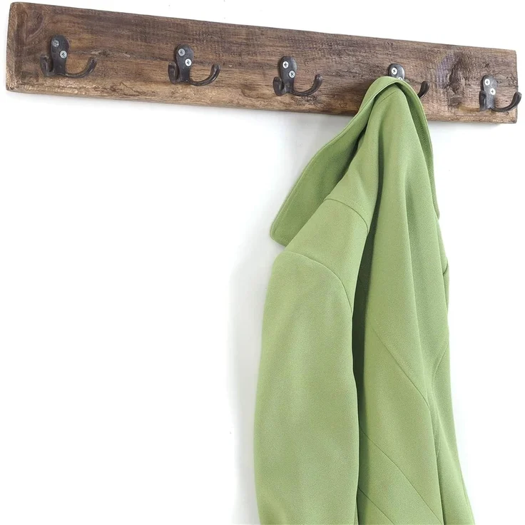 DESIGN DELIGHTS Wandgarderobe VINTAGE WANDGARDEROBE CASA, 60x8cm(BxH) Hakenleiste mit 5 Doppelhaken – Bild 3