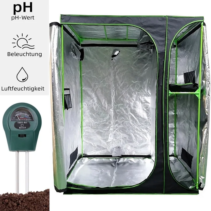Growbox Gewächshaus Indoor Pflanzenzelt Zuchtzelt Growroom Zuchtschrank Darkroom Zimmergewächshaus Growschrank - 16x120x205 cm – Bild 1