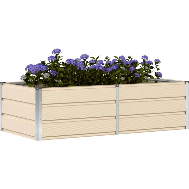 vidaXL Pflanzkübel Elfenbein 160 x 80 x 45 cm Stahl 42018088 – Bild 3
