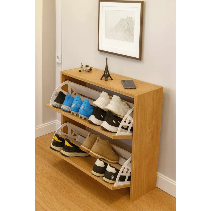 Skye Decor 'Peka100 - Pine' Schuhschrank, Kiefer, 75,6 x 72 x 24 cm – Bild 2