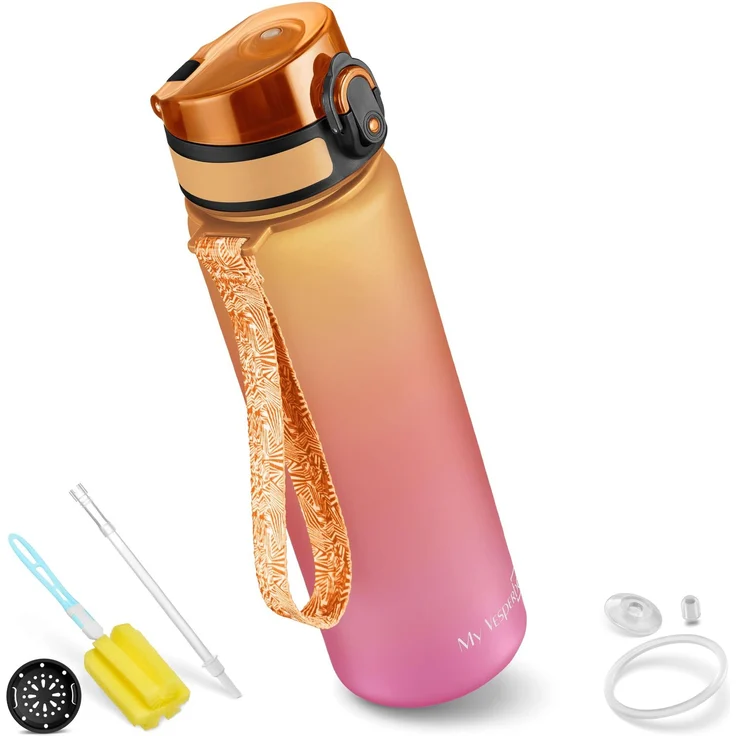 My Vesperbox® Trinkflasche Kinder [500ML] - Wasserflasche Kohlensäure Geeignet & Auslaufsicher - Water Bottle Kids - für Schule & Sport - Kinderflasche für Mädchen & Jungen - inkl. Ersatzdichtung