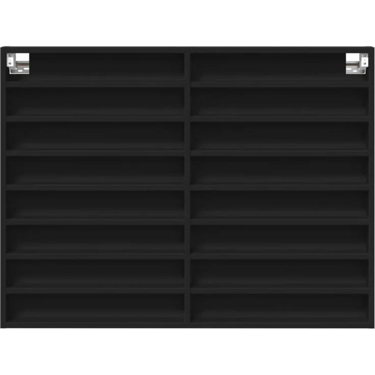 vidaXL Vitrinenschrank Schwarz 100x8,5x75 cm Holzwerkstoff 847934 – Bild 4