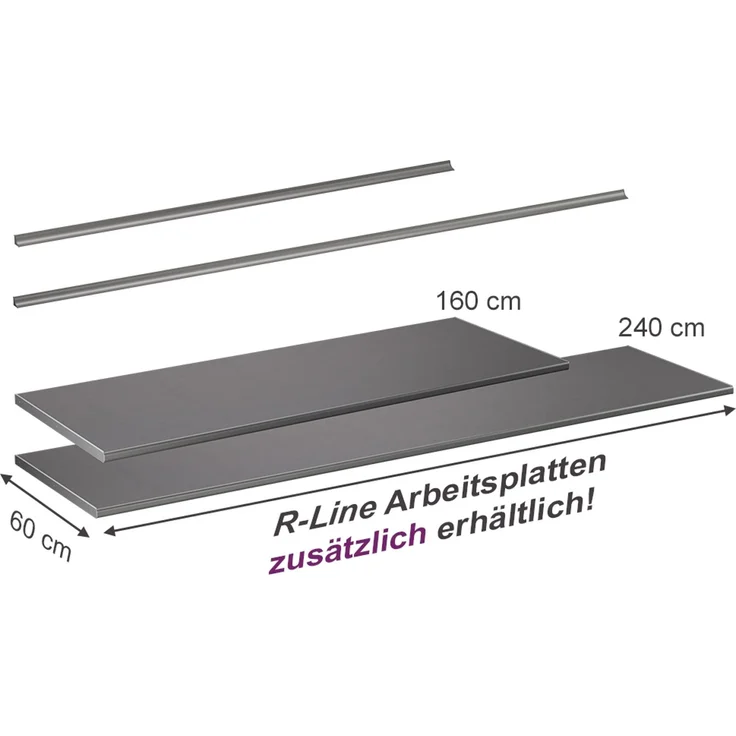 Küchenarbeitsplatte R-Line Platin 160 cm Vicco – Bild 2