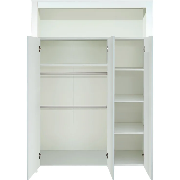 Trendteam 'Olivia' 3-trg. Kleiderschrank, weiß, mit 2 Kleiderstangen und 6 Ablagefächern – Bild 2