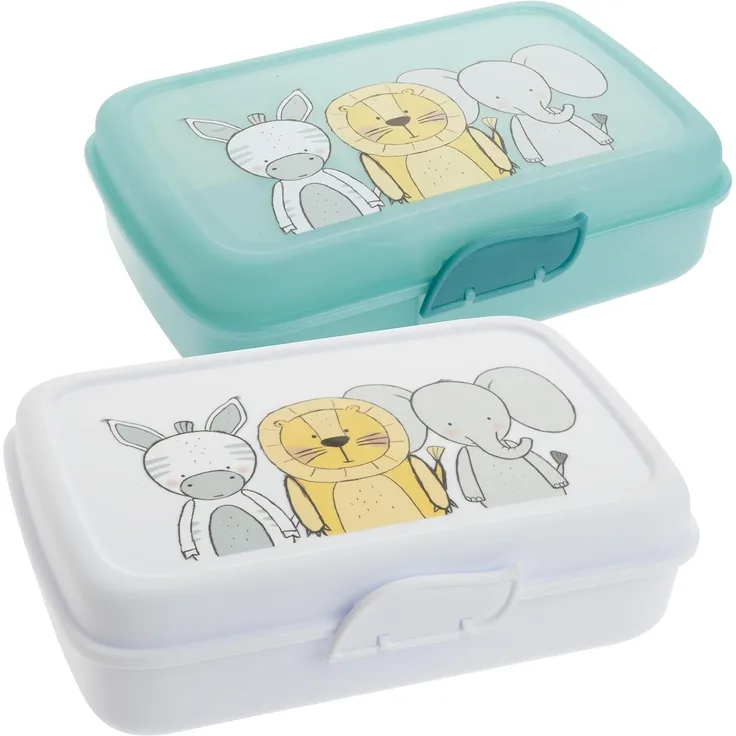 Centi Lunchbox Brotdose mit Fächern, Lunchbox für Kinder mit Trennfächern, Polypropylen, (Set, 2-tlg), und Clickverschluss, Bento Box Kinder Brotzeitbox