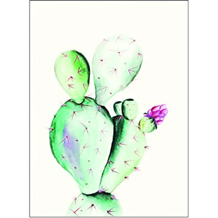 Komar Prickly Pear Watercolor Wandbild, Premium-Poster 40 x 50 cm, hochwertiger Druck auf fotopapier, ohne Rahmen, für Wohnzimmer und Schlafzimmer