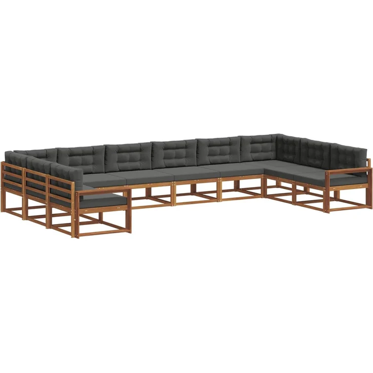 vidaXL Outdoor-Sofagarnitur 10 stk. 10-Sitzer Natur und Anthrazit 3368245 – Bild 2