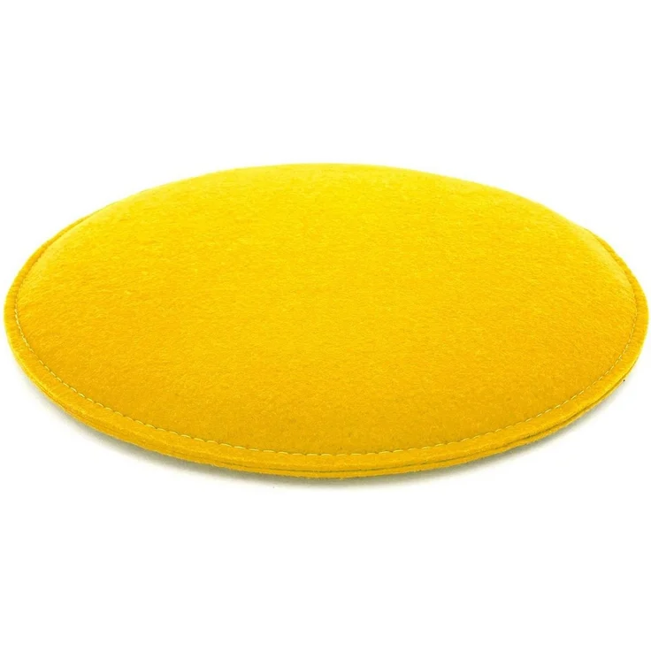 heimtexland ® Sitzkissen Set Filz Stuhlkissen Stuhlauflage Filzkissen Stuhl Polster Kissen Typ631 2er Set 35 cm Rund Senfgelb – Bild 2