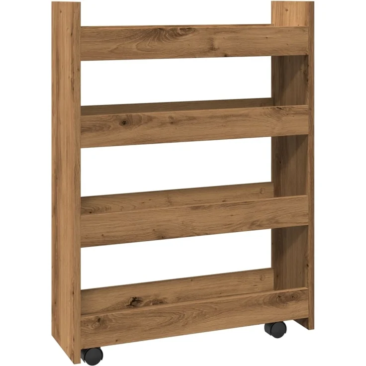 vidaXL Aufbewahrungswagen Schmal 4 Etagen Artisan-Eiche Holzwerkstoff 855267 – Bild 5