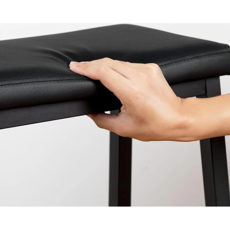 HOOBRO 2er Set Barhocker, Hocker gepolstert, Barstuhl für die Küche, Barhocker Ohne Lehne, 61 cm hoch, für Hausbar, Esszimmer, einfacher Aufbau, Schwarz EBB01MD01 – Bild 8