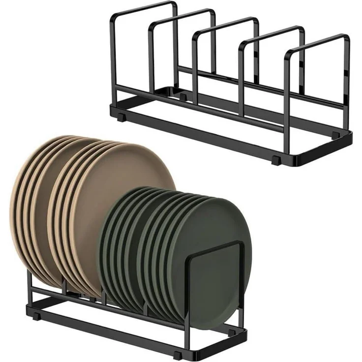 Tellerständer Tellerhalter Abtropfgestell Schwarz Large-2 Stück – Bild 1