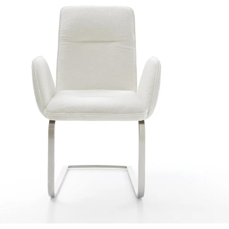 Freischwinger Vinja-Flex Bouclé Soft Beige Freischwinger flach Edelstahl – Bild 2