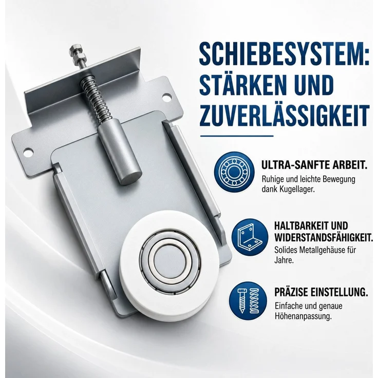 A&J MöbelLand 'NORIVO' Schwebetürenschrank, 200 cm, mit Spiegel und 3D-Lamellen, Weiß, Lamellen: Weiß, Basic – Bild 9