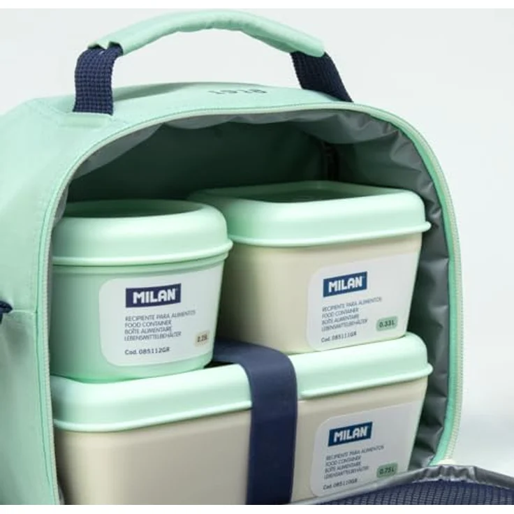 milan Thermotasche Serie 1918 mit 3 Lunch-Boxen grün 3 5 l – Bild 4