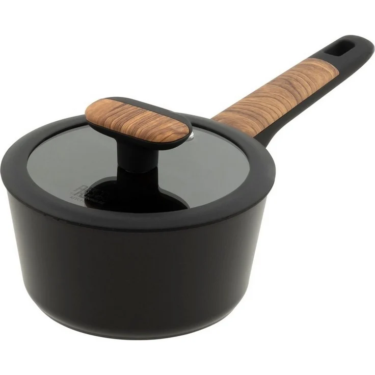 RESTO Kitchenware Kasserolle Mon, Topf 1,4 l, antihaftbeschichtet und spülmaschinenfest, Aluminium (2-tlg), mit Glasdeckel und stoßdämpfendem Silikonrand, im Geschenkkarton – Bild 1