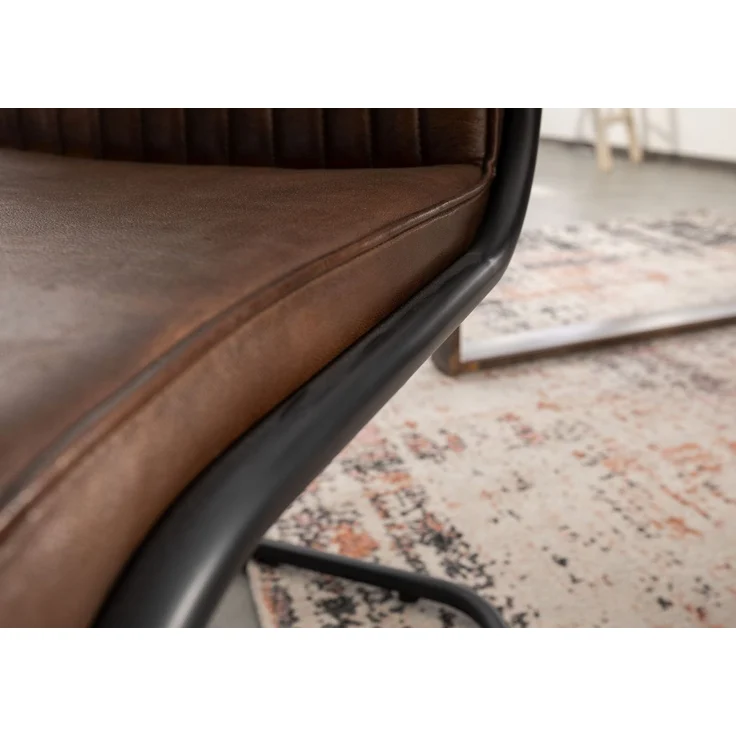 Freischwinger Echtleder 52x61x92 braun IRON LABEL #03 – Bild 7