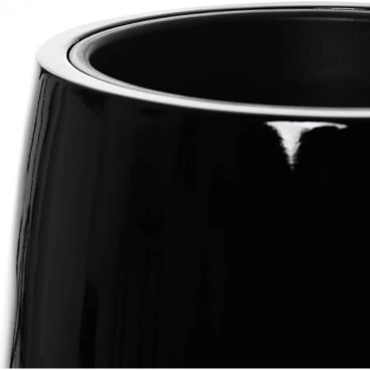 VIVANNO Bodenvase Fiberglas MAGNUM Rund, Schwarz Hochglanz 23x80 cm – Bild 4