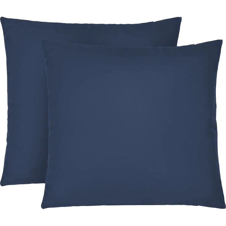 biberna Feinjersey-Kopfkissenbezug 0077144, marine, 2x 40x40 cm – Bild 1