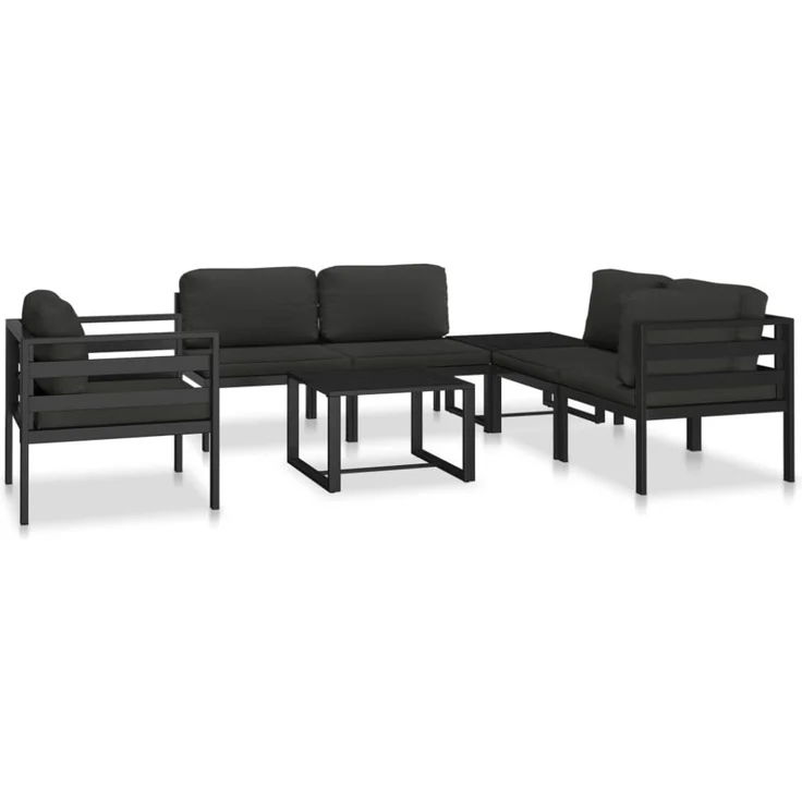 vidaXL Modular-Sofa-Eckteil 1 Stk. mit Kissen Aluminium Anthrazit 49239 – Bild 12
