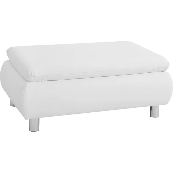 Hocker Kaye Bezug Kunstleder Metallfuß verchromt / weiß 23147