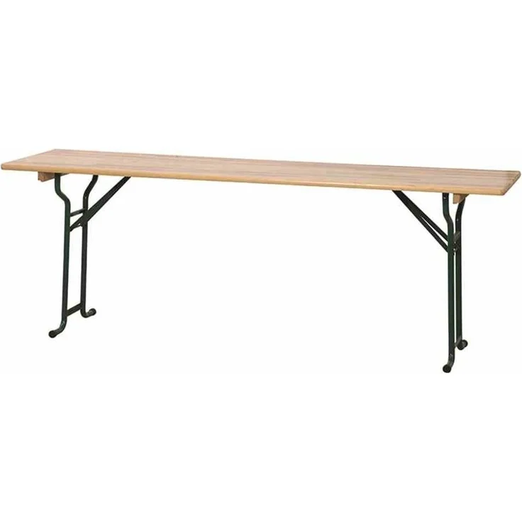 Fun Star Festzeltgarnitur mit Rückenlehne, 3-teilig, Holz natur / Stahl grün, 87 x 60 x 220 cm – Bild 3