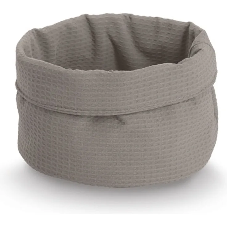 ZELLER 14532 Aufbewahrungskorb Ø 20 cm in TAUPE Waffelpiqué, Polyester / Korb