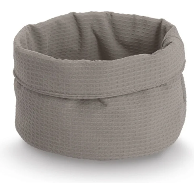 ZELLER 14532 Aufbewahrungskorb Ø 20 cm in TAUPE Waffelpiqué, Polyester / Korb – Bild 1