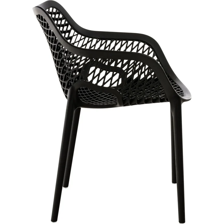 CLP Gartenstuhl Air XL 4er Set, Modern, Gestell Kunststoff, stapelbar, wetterfest,schwarz – Bild 4