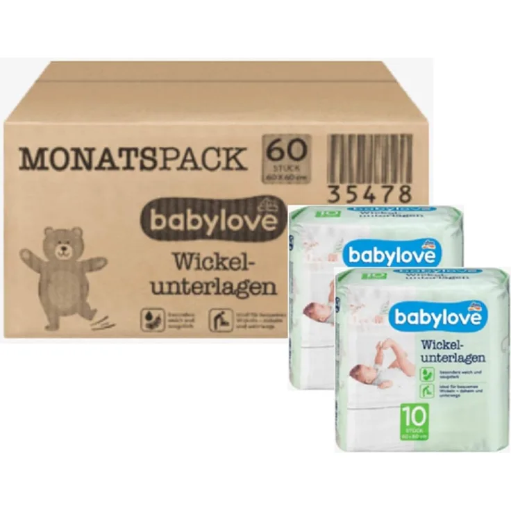 babylove Wickelunterlagen 6x10 St, 60 Stück