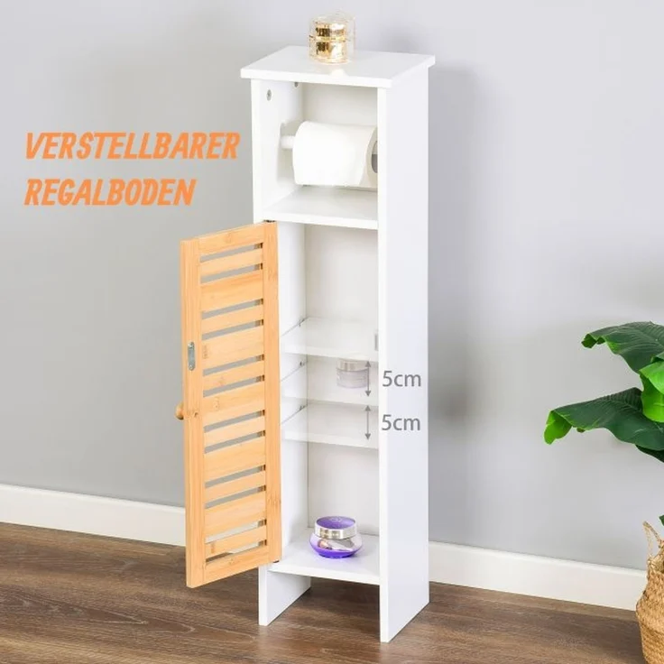 Relaxdays Toilettenpapierhalter stehend 3 Ablagen – Bild 5