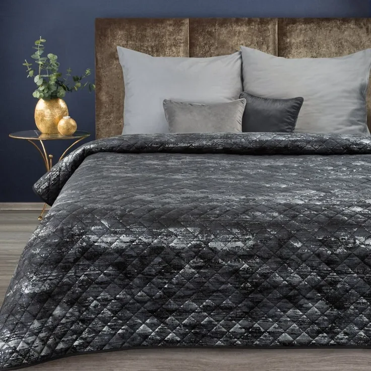 Elegante Tagesdecke Decke BLINK 3 schwarz 170X210 cm schwarz silber