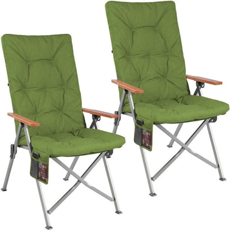 HOMECALL Campingstuhl Faltbar Hochlehner Luxus Klappstuhl mit 4,5cm Dicke Gepolstert (150kg Belastbar mit 4 Positionen Verstellbar Angelstuhl, 2 St), für Garten Balkon Wohnmobil – Bild 4