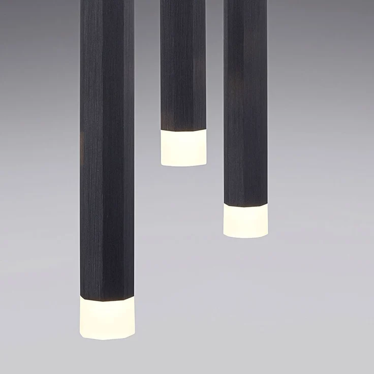 LED Hängeleuchte, Metall, schwarz, warmweiß, H 120 cm – Bild 9