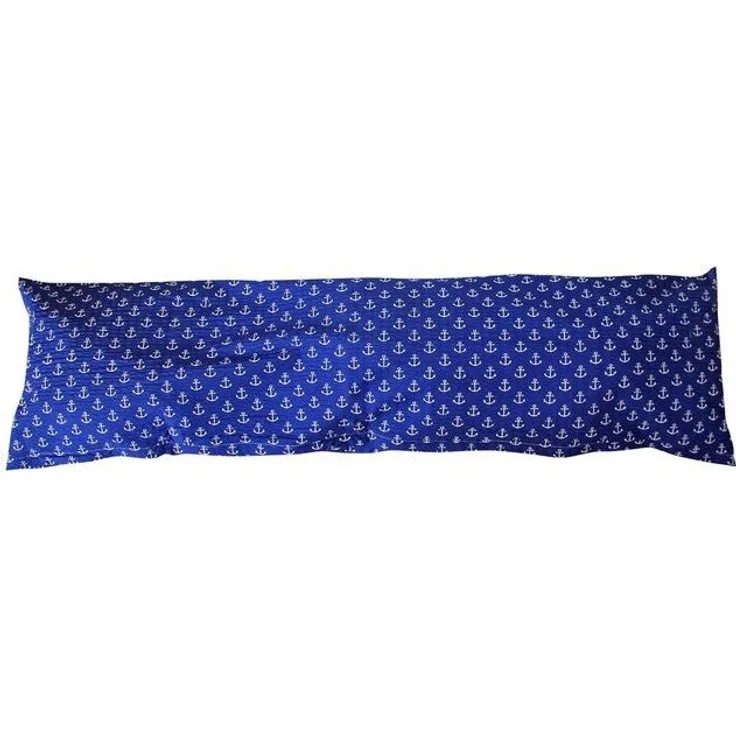 Heubergshop Seitenschläferkissenbezug, (1 Stück), Seersucker, 40x145cm, Anker in Blau und Weiß (389-2)