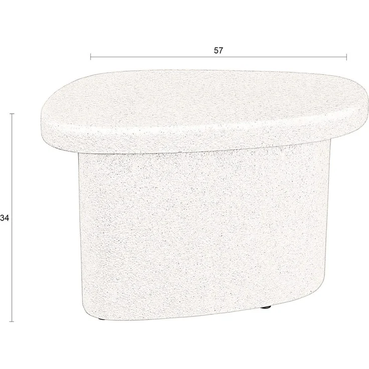 DutchBone Beistelltisch Veda Low aus recyceltem Marmor in Beige, Boho-Chic Stil 41x56x35 cm – Bild 8