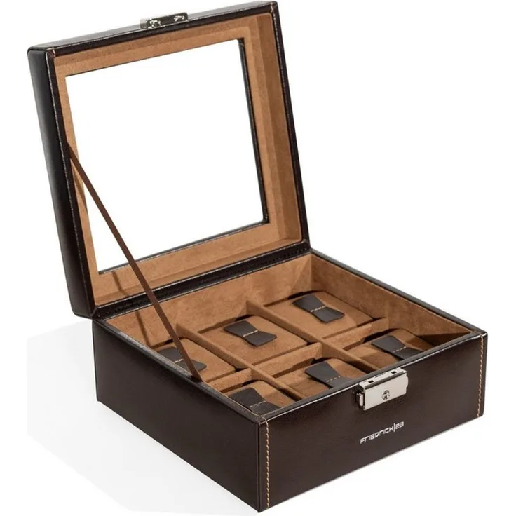 Friedrich23 Uhrenbox Bond mit Glasdeckel für 6 Uhren