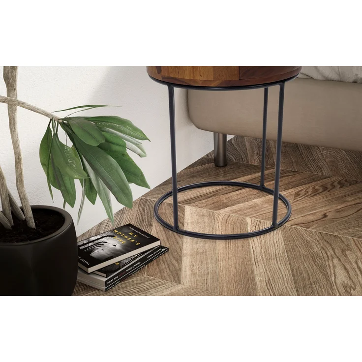 FINEBUY Nachttisch FB56321 (Boxspringbett, Massivholz 40x40x60 cm), Nachtkästchen Stauraum, Nachtkonsolen Schublade – Bild 5