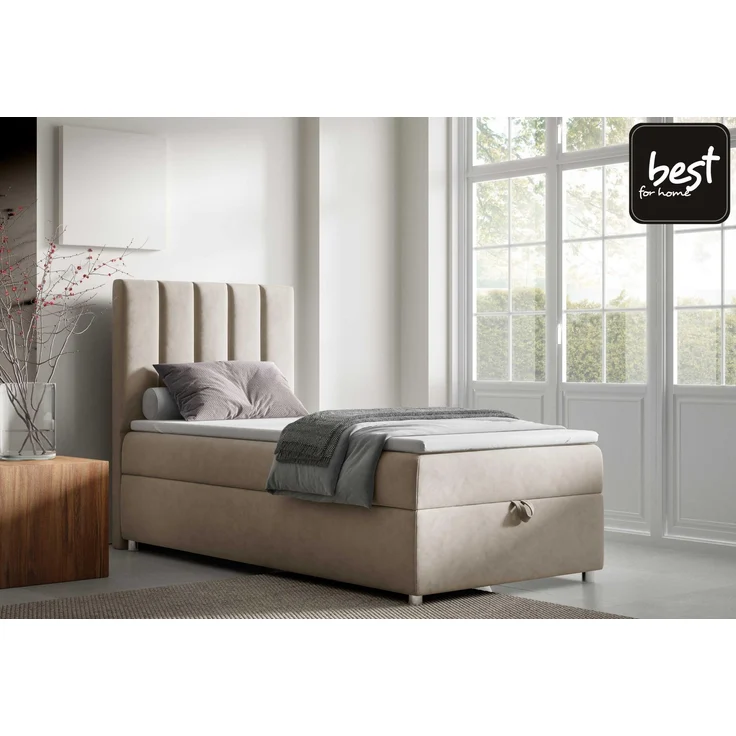 Best for Home Boxspringbett K10 SINGLE mit Bettkasten mit Lieferung (Mintgrun 90x200) – Bild 2