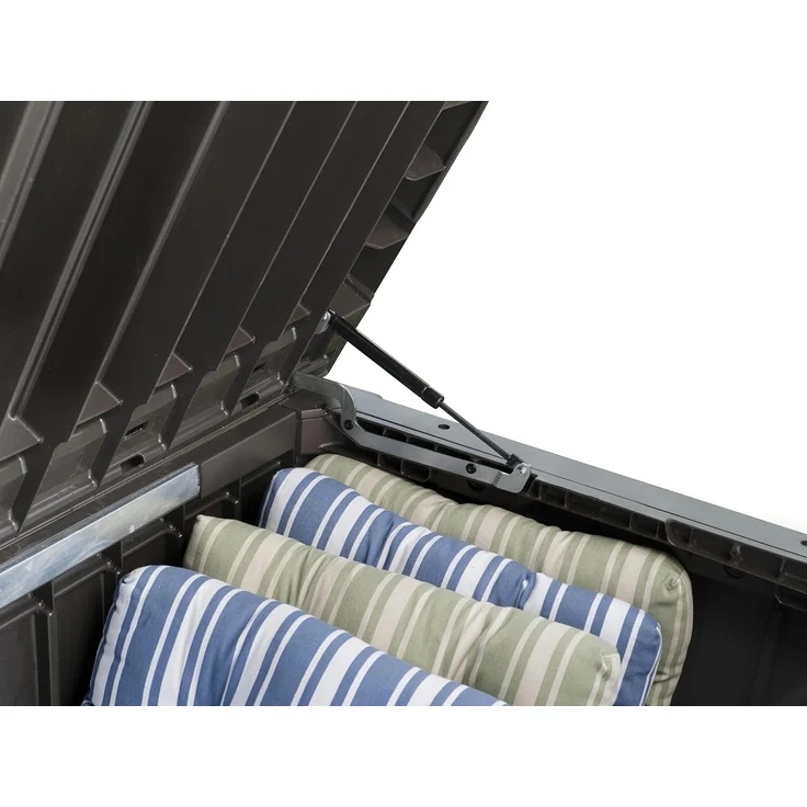 Keter Kissenbox Rockwood, braun, 570l Fassungsvermögen, Außenmaße: 155 x 72,4 x 64,4 cm, Auflagenbox wasserdicht, für Outdoor geeignet, Keterbox – Bild 3