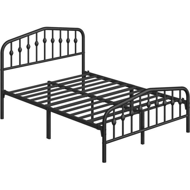 Yaheetech Metallbett 90-160cm (B), Bettrahmen Vintage Bettgestell mit kronenförmigem Kopfteil – Bild 2