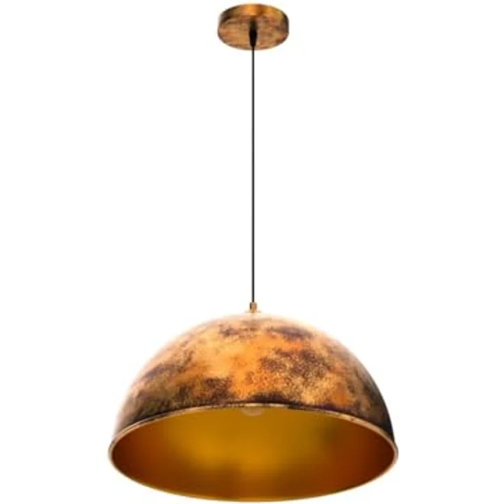 bamyum Hängelampe Esstisch Ø50cm Kupferfarben, Vintage Pendelleuchte E27, handgemalt, Retro Industrial Style, für Wohnzimmer und Küche – Bild 4
