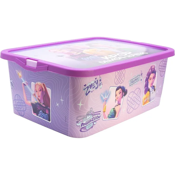 KPop HUNTRIX Violet Aufbewahrungsbox 13 L Ordnungsbox Klickbox für Spielzeug und Zubehör