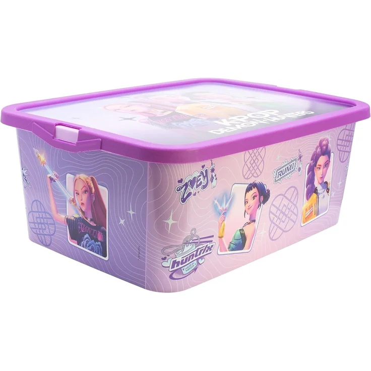 KPop HUNTRIX Violet Aufbewahrungsbox 13 L Ordnungsbox Klickbox für Spielzeug und Zubehör – Bild 1