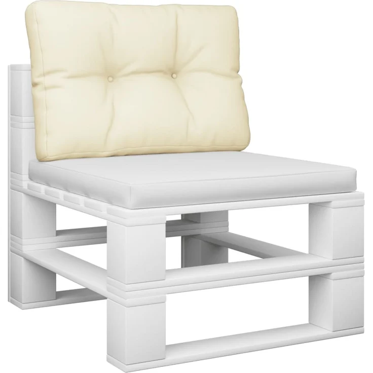 vidaXL Palettenkissen Creme 50 x 40 x 12 cm Stoff – Bild 2