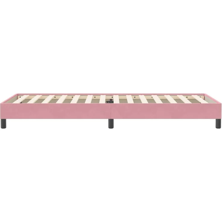 vidaXL Boxspringbett ohne Matratze Rosa 90x220 cm Samt 3315860 – Bild 6