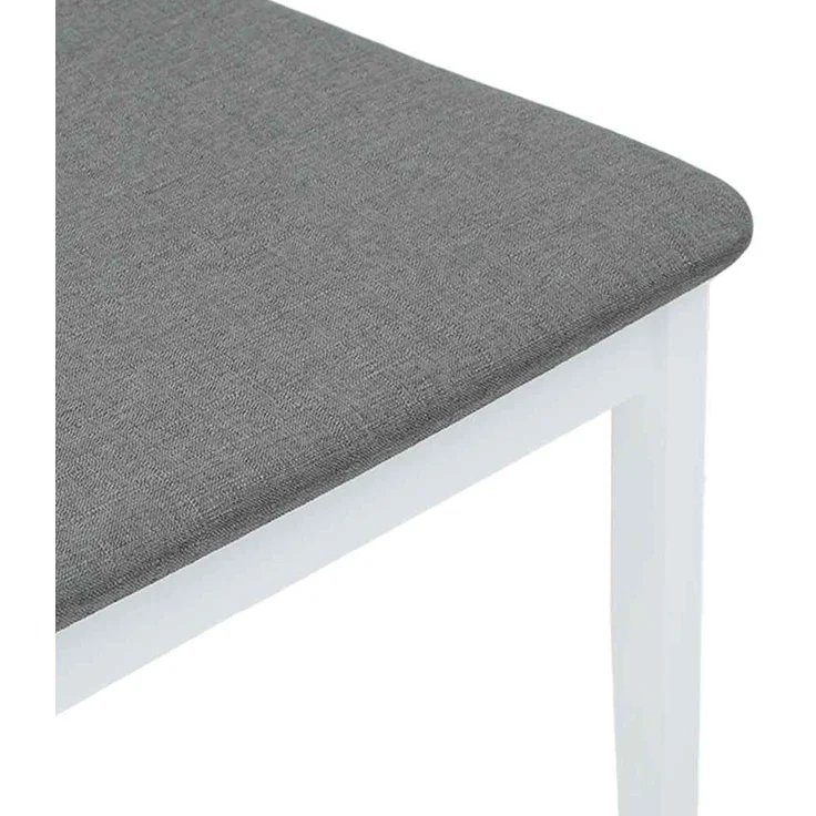 vidaXL Esszimmerstühle mit Kissen 2 Stk. Weiß Massivholz Gummibaum 4102519 – Bild 7