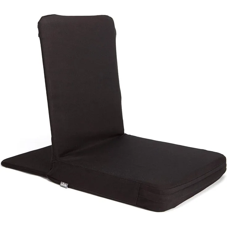 Bodhi Mandir Bodenstuhl XL | Meditationsstuhl mit dickem Sitzkissen | Komfortabler Bodensessel mit gepolsterter Rückenlehne | Waschbarer Bezug | Ideal für Freizeit, Yoga & Meditation (black)