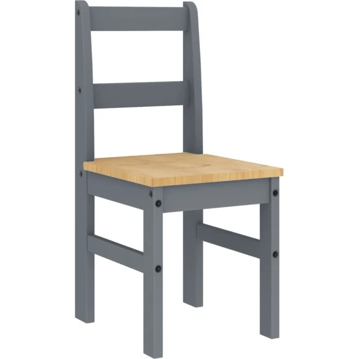vidaXL Essstühle 2 Stk. Panama Grau 40x46x90 cm Massivholz Kiefer 4005730 – Bild 9